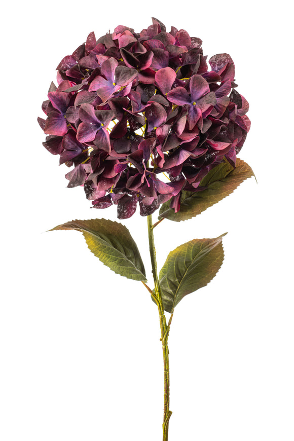 Hortensia XXL artificiel - 1 tête - Bordeaux
