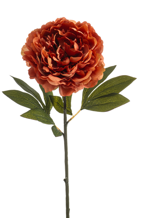 Pivoine artificielle - 1 tige - Orange